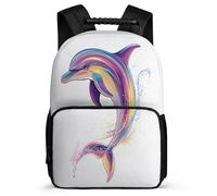 TPISLI Sac d'École Dauphin Motif pour Filles Garçons Cours Primaire Sac Scolaire Vie Marine 6-10 Ans Daypack, Détails en Feutre Dos Rembourré Cadeau Anniversaire