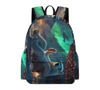TPISLI Sac d'École Design Ours Polaire pour Garçon et Fille 12 Ans Sac à Dos Imprimé Animal CE2 CM1 Cartable Léger Imperméable pour Cours Sorties Loisirs, School Backpack Rentrée Scolaire et Cadeau