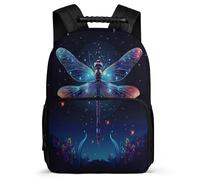 TPISLI Sac d'École Dragonflie Imprimé pour Garçon Fille Cours Primaire Cartable Insects Motif 6-10 Ans Daypack, Détails en Feutre Poches Latérales Promenade Randonnée