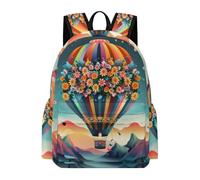 TPISLI Sac d'École Fleurs Montgolfière CE1 CE2 Enfant Garçon Cartable 7-11 Ans Enfant Fille Cartable Scolaire Léger Imperméable pour École Voyage Loisirs et Cours Usage Quotidien