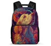 TPISLI Sac d'École Golden Retriever Chien Cours Primaire pour Filles Garçons Cartable Animal Chiot 5-10 Ans School Bag, Poignée Solide Dos Rembourré Rentrée Scolaire