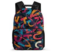 TPISLI Sac d'École Graffiti Design Enfants 8-12 Ans Sac Collège Colourful pour Fille Garçon Cours Primaire Bookbag, Léger Durable Tissu 1680D Rentrée Scolaire
