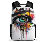 TPISLI Sac d'École Graffiti Eye Abstract pour Garçons Filles CE1 CE2 Sac Collège Colourful 6-10 Ans School Bag, Poignée Solide Poches Latérales Promenade Randonnée