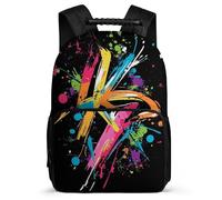 TPISLI Sac d'École Graffiti Motif Enfants 7-11 Ans Cartable Colourful pour Garçon Fille CE2 CM1 Backpack, Détails en Feutre Poches Latérales Voyage Quotidien