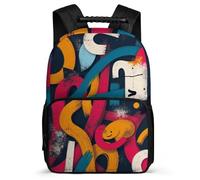 TPISLI Sac d'École Graffiti pour Garçons Filles 6-11 Ans Sac d'École Colourful Motif École Primaire School Bag, Tissu 1680D Dos Rembourré Cadeau Anniversaire