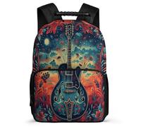 TPISLI Sac d'École Guitare Design Cours Primaire pour Filles Garçons Cartable Music Lover 5-10 Ans School Bag, Poignée Solide Dos Rembourré Rentrée Scolaire