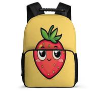 TPISLI Sac d'École Illustration Fraise pour Élèves 6-11 Ans, Sac à Dos Design Fruit Cartable Scolaire, Daypack, Tissu 1680D, Détails en Feutre, Rentrée Voyage
