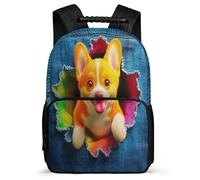 TPISLI Sac d'École Imprimé 3D Bouledogue Chien pour Garçons 7-12 Ans, Sac à Dos Motif Animal Chiot Cartable Scolaire, Backpack, Tissu 1680D, Détails en Feutre, Rentrée Voyage