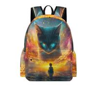 TPISLI Sac d'École Imprimé Chaton pour Garçon et Fille 12 Ans Sac à Dos Motif Animal Chat CE2 CM1 Cartable Léger Imperméable pour Cours Sorties Loisirs, School Backpack Rentrée Scolaire et Cadeau