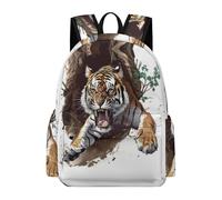 TPISLI Sac d'École Imprimé Tigre Fille Garçon 9-13 Ans Cartable Motif Animal Primaire Sac à Dos Imperméable Grand Format pour École Voyage Promenade, Backpack Usage Quotidien et Sorties