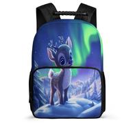 TPISLI Sac d'École Kawaii Bébé Renne pour Élèves 6-11 Ans, Sac à Dos Imprimé Cerf Cartable Scolaire, Daypack, Tissu 1680D, Détails en Feutre, Rentrée Voyage
