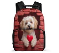 TPISLI Sac d'École Mignon Chien CE2 CM1 pour Filles Garçons Cartable Kawaii Chiot 5-10 Ans School Bag, Dos Rembourré Poches Latérales Promenade Randonnée