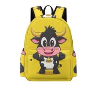 TPISLI Sac d'École Mignon Vache Fille Garçon 9-13 Ans Cartable Animal Taureau Primaire Sac à Dos Imperméable Grand Format pour École Voyage Promenade, Backpack Usage Quotidien et Sorties