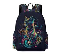 TPISLI Sac d'École Motif Chaton Garçon Fille 12 Ans Sac à Dos Animal Chat Primaire CE1 CE2 Cartable Léger Imperméable pour Cours Sorties Loisirs, School Backpack Rentrée Scolaire et Cadeau
