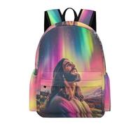 TPISLI Sac d'École Motif Jésus Fille Garçon 15 Ans Cartable Jésus Chrétien Primaire Sac à Dos Léger Durable pour École Voyage Promenade, Daypack Usage Quotidien et Sorties Loisirs