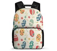 TPISLI Sac d'École Pâques Eggs Imprimé Enfants 7-11 Ans Sac d'École Colourful pour Garçon Fille CP CE1 Bookbag, Détails en Feutre Poignée Solide Rentrée Scolaire