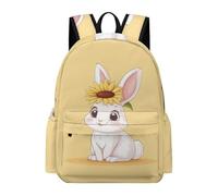TPISLI Sac d'École Tournesol Mignon Lapin Fille Garçon 9-13 Ans Cartable Lapin CP CE1 Sac à Dos Imperméable Grand Format pour École Voyage Promenade, Backpack Usage Quotidien et Sorties