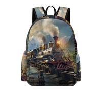TPISLI Sac d'École Vapeur Train CE1 CE2 Enfant Garçon Cartable Chemin de Fer Train 7-11 Ans Enfant Fille Cartable Scolaire Léger Imperméable pour École Voyage Loisirs et Cours Usage Quotidien