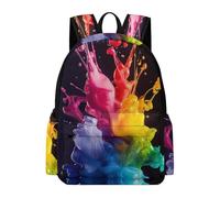 TPISLI Sac d'École Watercolour Garçon Fille Collège Cartable Style Art Adolescents 10-15 Ans Bookbag Durable À la Mode Cadeau d'Anniversaire Sorties Loisirs Randonnée