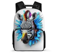 TPISLI Sac d'École Zèbre CM1 CM2 pour Garçons Filles Sac d'École Animal Motif 6-11 Ans Backpack, Détails en Feutre Dos Rembourré Voyage Quotidien