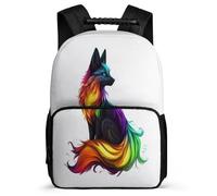 TPISLI Sac Design Coloré Renard pour Fille Garçon École Primaire, Sac à Dos Animal Renard Cartable Enfants, Bookbag, Dos Rembourré, Poignée Solide, Loisirs Sorties