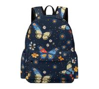 TPISLI Sac Papillons Élèves CE1 Sac Imprimé Papillon Adolescents 9-13 Ans Cartable Durable Grand Léger Cadeau de Rentrée Voyage École Voyage Promenade Randonnée