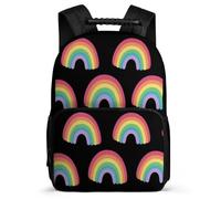 TPISLI Sac Scolaire Arc-en-ciel Motif pour Garçons Filles CP CE1 Sac Scolaire Multicolore 6-10 Ans Backpack, Détails en Feutre Dos Rembourré Promenade Randonnée