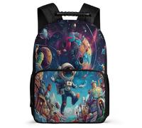 TPISLI Sac Scolaire Astronaute Cours Primaire pour Filles Garçons, Cartable Futur Ville Sac à Dos Enfants, Daypack, Léger Durable, Poches Latérales, Voyage Quotidien