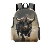 TPISLI Sac Scolaire Bison Buffle Collège 6e Garçon Cartable Vache Taureau 13 Ans Élève Fille Sac Collège Ordinateur Portable Grand Durable pour Randonnée Sorties et Usage Quotidien, Backpack