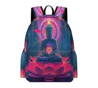 TPISLI Sac Scolaire Bouddha Lotus CP Garçon Cartable Bouddhisme 8 Ans Fille Sac à Dos Imperméable Grand pour Promenade Randonnée et Sorties Usage Quotidien Loisirs Voyage Cours