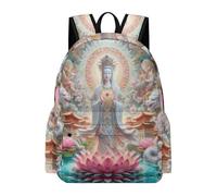 TPISLI Sac Scolaire Bouddha Lotus Filles Sac à Dos Bouddhisme Garçons 10 Ans CM1 CM2 Cartable Grand Durable pour Rentrée Scolaire Voyage et Cours, School Bag Usage Quotidien