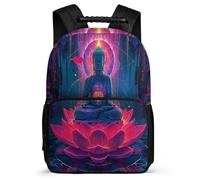 TPISLI Sac Scolaire Buddha Lotus École Primaire pour Fille Garçon Sac Collège Buddhism 6-10 Ans Bookbag, Poignée Solide Léger Durable Loisirs Sorties
