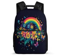 TPISLI Sac Scolaire ButterflyPrint pour Garçon Fille École Primaire Sac d'École 3D Colourful 7-12 Ans Backpack, Détails en Feutre Poignée Solide Cadeau Anniversaire