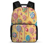 TPISLI Sac Scolaire Candy Motif pour Filles Garçons 8-12 Ans Cartable Colourful Cours Primaire School Bag, Dos Rembourré Tissu 1680D Cadeau Anniversaire