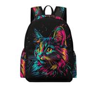 TPISLI Sac Scolaire Chat Fille Garçon 12-15 Ans Cartable Design Animal Chaton CE2 CM1 Sac à Dos Durable Grand Format pour École Voyage Promenade, Bookbag Rentrée Scolaire et Cadeau