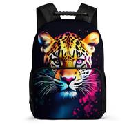 TPISLI Sac Scolaire Cheetah Animal CE1 CE2 pour Filles Garçons Sac Scolaire Léopard 8-12 Ans Bookbag, Léger Durable Dos Rembourré Cadeau Anniversaire