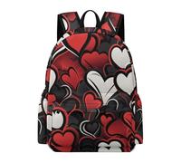 TPISLI Sac Scolaire Cœurs Fille CE1 CE2 Sac à Dos Amour Cœurs Garçon 7-12 Ans Cartable Grand Durable pour Loisirs Sorties et Usage Quotidien, Backpack École Voyage Cours