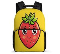 TPISLI Sac Scolaire Drôle Fraise pour Élèves École Primaire Cartable Fruit Imprimé 7-12 Ans School Bag, Détails en Feutre Dos Rembourré Promenade Randonnée