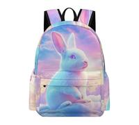 TPISLI Sac Scolaire Fille Garçon Mignon Lapin 12-15 Ans Cartable Animal Lapin Élèves Primaire Sac à Dos Léger Imperméable pour École Voyage Promenade, Bookbag Rentrée Scolaire et Cadeau