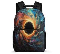 TPISLI Sac Scolaire Galaxy Espace Cours Primaire pour Garçons Sac Scolaire Cosmic Noir Hole 5-10 Ans Backpack, Détails en Feutre Poches Latérales Cadeau Anniversaire