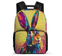 TPISLI Sac Scolaire Lapin Motif pour Garçons École Primaire Cartable Animal Lapin 5-10 Ans Backpack, Dos Rembourré Poches Latérales Cadeau Anniversaire