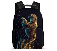 TPISLI Sac Scolaire Léopard Cours Primaire pour Filles Garçons, Cartable Guépard Animal Sac à Dos Enfants, Daypack, Léger Durable, Poches Latérales, Voyage Quotidien