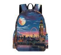 TPISLI Sac Scolaire Londres Paysage Urbain Filles Sac à Dos Londres Big Ben Garçons 10 Ans CM1 CM2 Cartable Grand Durable pour Rentrée Scolaire Voyage et Cours, School Bag Usage Quotidien