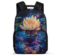 TPISLI Sac Scolaire Lotus Fleurs École Primaire pour Filles, Cartable Design Fleurs Sac à Dos Enfants, Bookbag, Tissu 1680D, Détails en Feutre, Rentrée Voyage