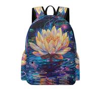 TPISLI Sac Scolaire Lotus Fleurs Garçon Fille 10-14 Ans Cartable Design Fleurs CE1 CE2 Grand Format Durable pour Cours Randonnée Voyage et Usage Quotidien Rentrée Scolaire