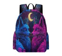 TPISLI Sac Scolaire Loup Couples Fille Garçon 9 Ans Cartable Design Animal Loup Primaire CE1 CE2 Sac à Dos Imperméable Durable pour École Voyage Promenade, School Bag Rentrée Scolaire et Cadeau