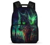 TPISLI Sac Scolaire Loups Imprimé pour Garçons 8-12 Ans Sac Scolaire Animal Loup École Primaire School Bag, Tissu 1680D Poches Latérales Voyage Quotidien
