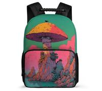TPISLI Sac Scolaire Motif Champignon Ce1 Ce2 pour Élèves, Cartable Thème Plante Sac à Dos Enfants, Daypack, Léger Durable, Poches Latérales, Voyage Quotidien