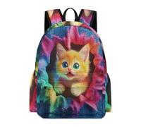 TPISLI Sac Scolaire Motif Chat 3D Garçon Fille 10-15 Ans Cartable Animal Chaton Collège Imperméable Durable pour Rentrée Scolaire Promenade Randonnée et Sorties Usage Quotidien