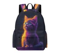 TPISLI Sac Scolaire Motif Chat Garçon Fille 7-12 Ans Cartable Animal Chaton Primaire CE2 Grand Format Léger Durable pour École Rentrée Scolaire Voyage et Usage Quotidien